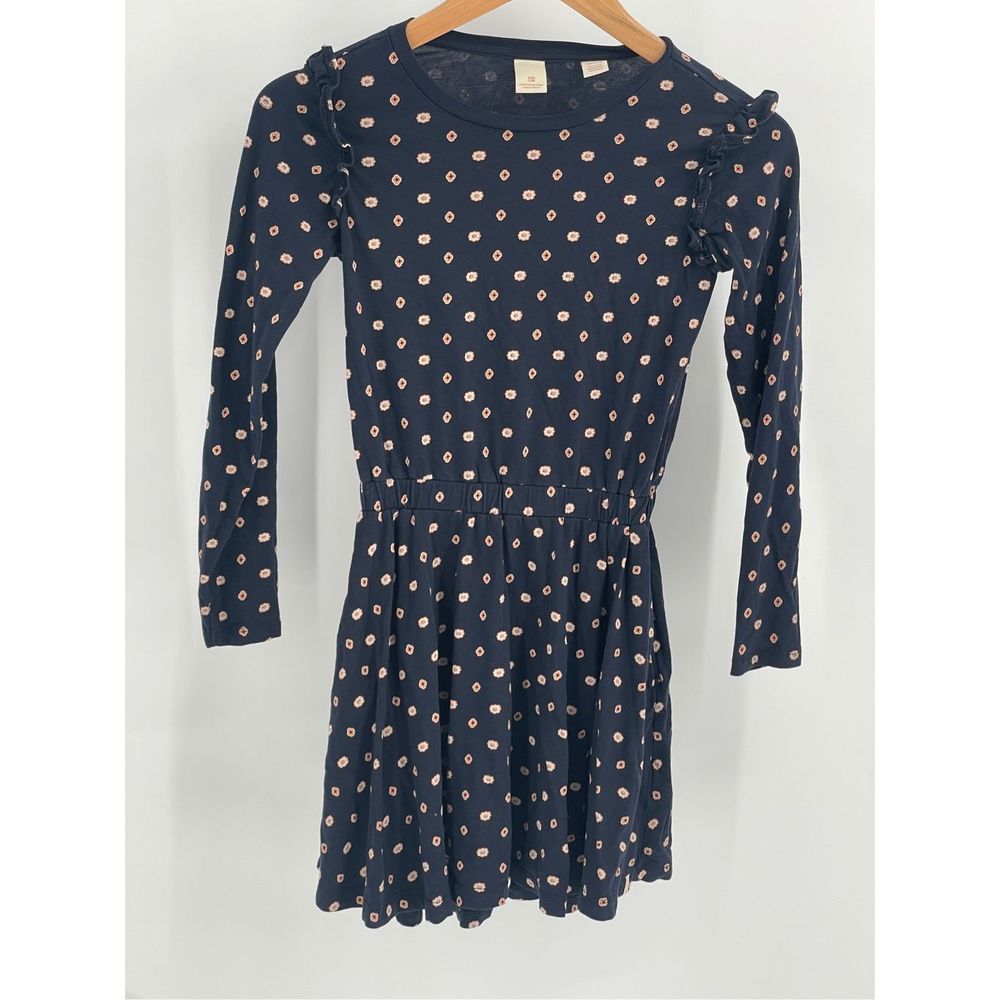 Scotch & Soda Dress Girls Size 10‎ Long Sleeve Ruffle Navy Blue